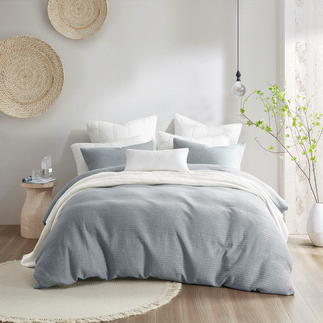 Croscill Casual Ellis 3 Piece Duvet Set - Heathered Gray  - King Size / Cal King Size Shop Online & Save - ExpressHomeDirect.com