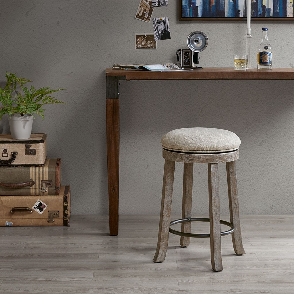 INK+IVY Oaktown Swivel Counter Stool - Cream / Reclaimed Grey 