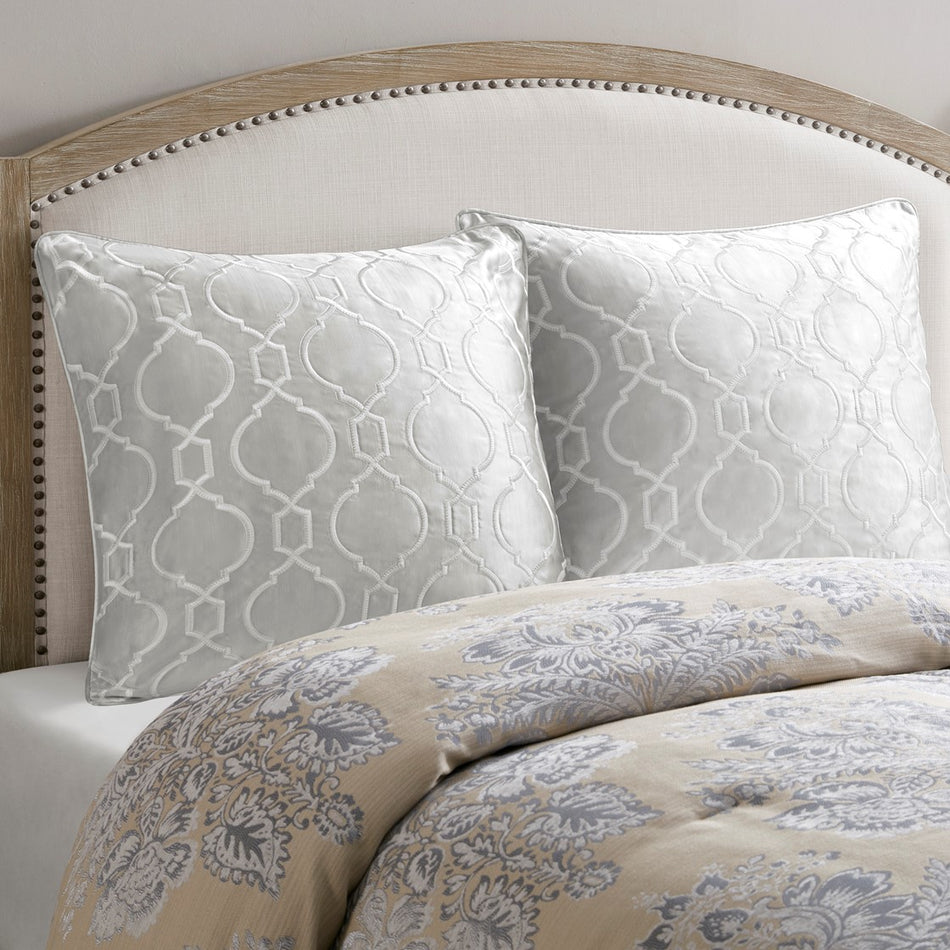 Croscill Classics Montague European Pillow Sham - Silver  - 26x26" Shop Online & Save - ExpressHomeDirect.com