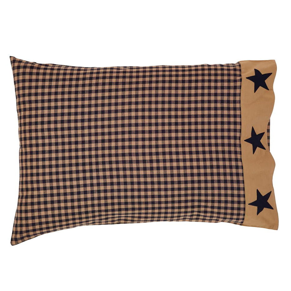 Mayflower Market Teton Star Standard Pillow Case Applique Star Border Set of 2 21x30 By VHC Brands