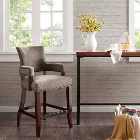 Madison Park Dawson Arm 26"Ëœ' Counter Stool - Brown 
