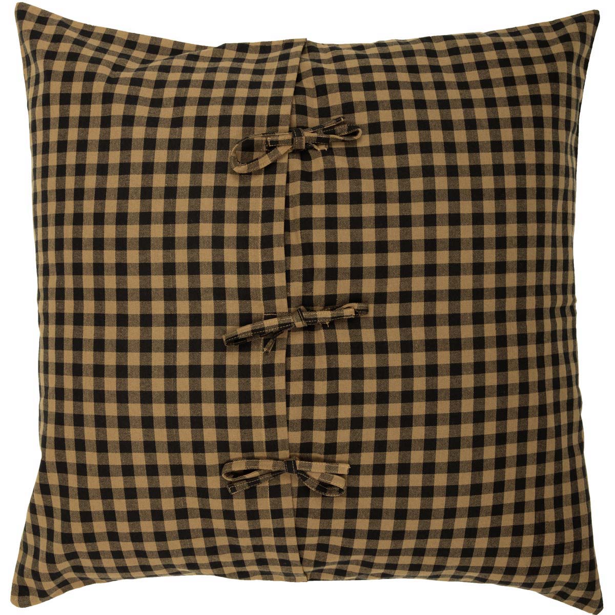 Mayflower Market Black Check Fabric Euro Sham 26x26 By VHC Brands