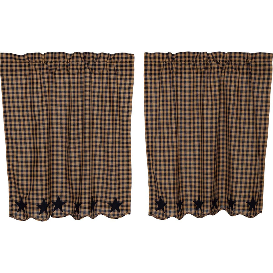 Mayflower Market Navy Star Scalloped Tier Set of 2 L36xW36 By VHC Brands