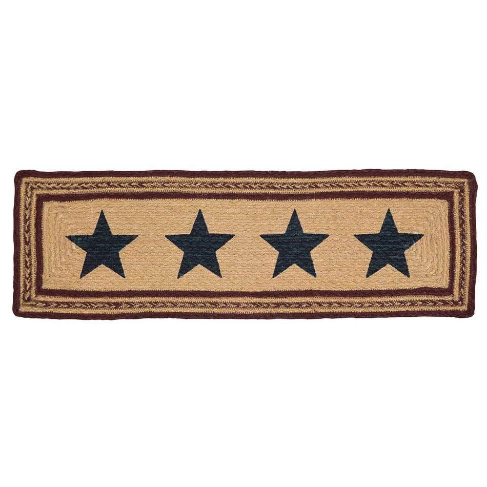 Mayflower Market Potomac Jute Stair Tread Stencil Stars Rect Latex 8.5x27 By VHC Brands