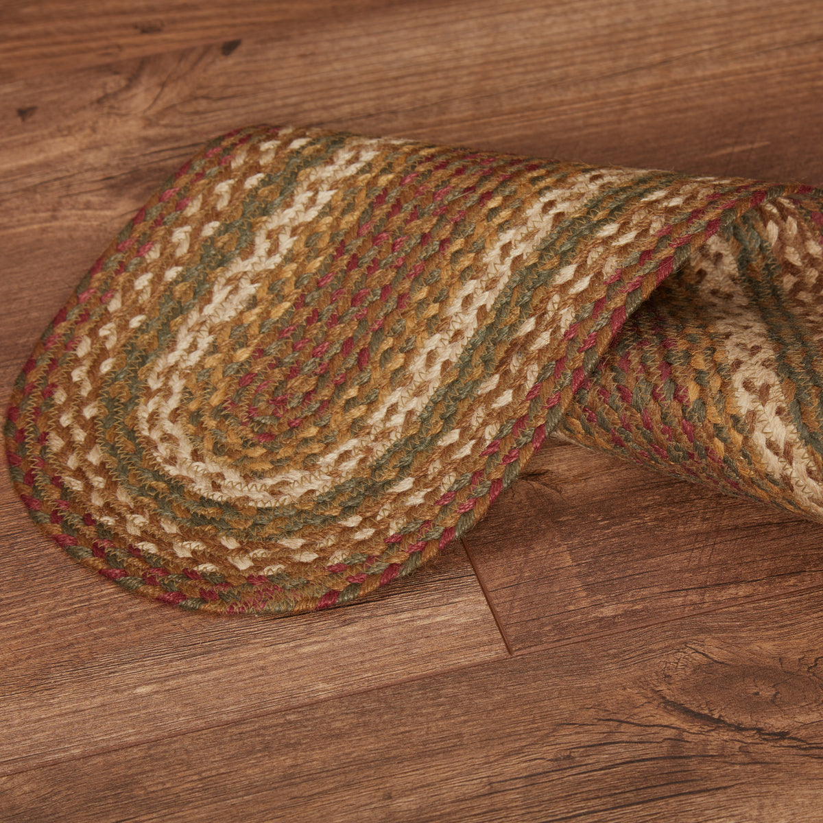 Oak & Asher Tea Cabin Jute Stair Tread Oval Latex 8.5x27 By VHC Brands