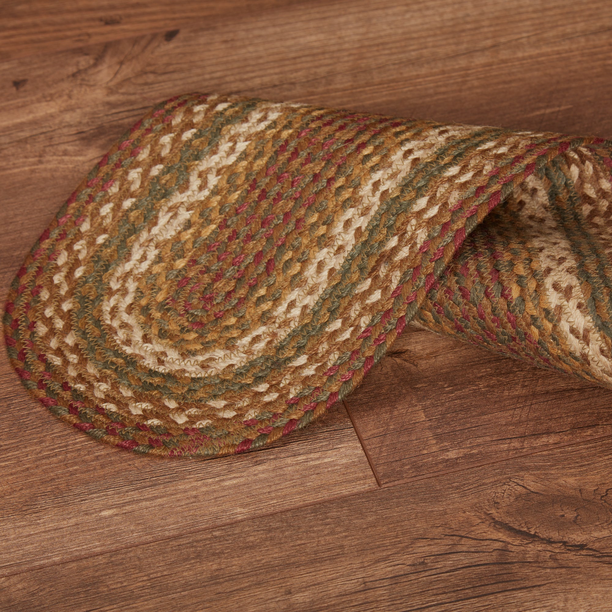 Oak & Asher Tea Cabin Jute Stair Tread Oval Latex 8.5x27 By VHC Brands