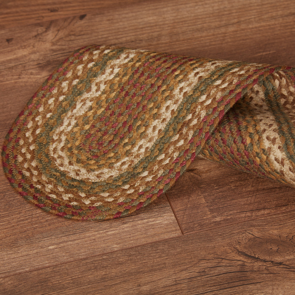 Oak & Asher Tea Cabin Jute Stair Tread Oval Latex 8.5x27 By VHC Brands