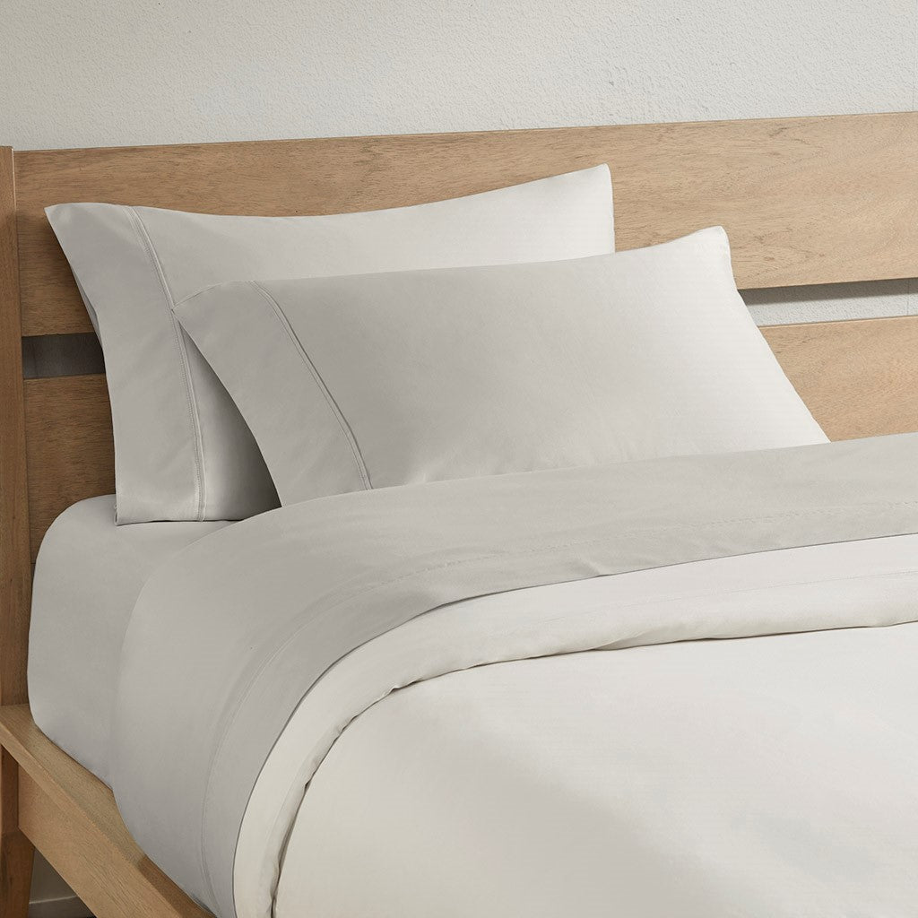 Clean Spaces 300TC BCI Cotton 300TC 2PK BCI Cotton Pillowcase - Grey - Standard Case