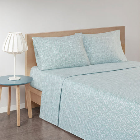 True North by Sleep Philosophy Cozy Cotton Flannel Printed Sheet Set - Aqua Dots  - Queen Size Shop Online & Save - ExpressHomeDirect.com