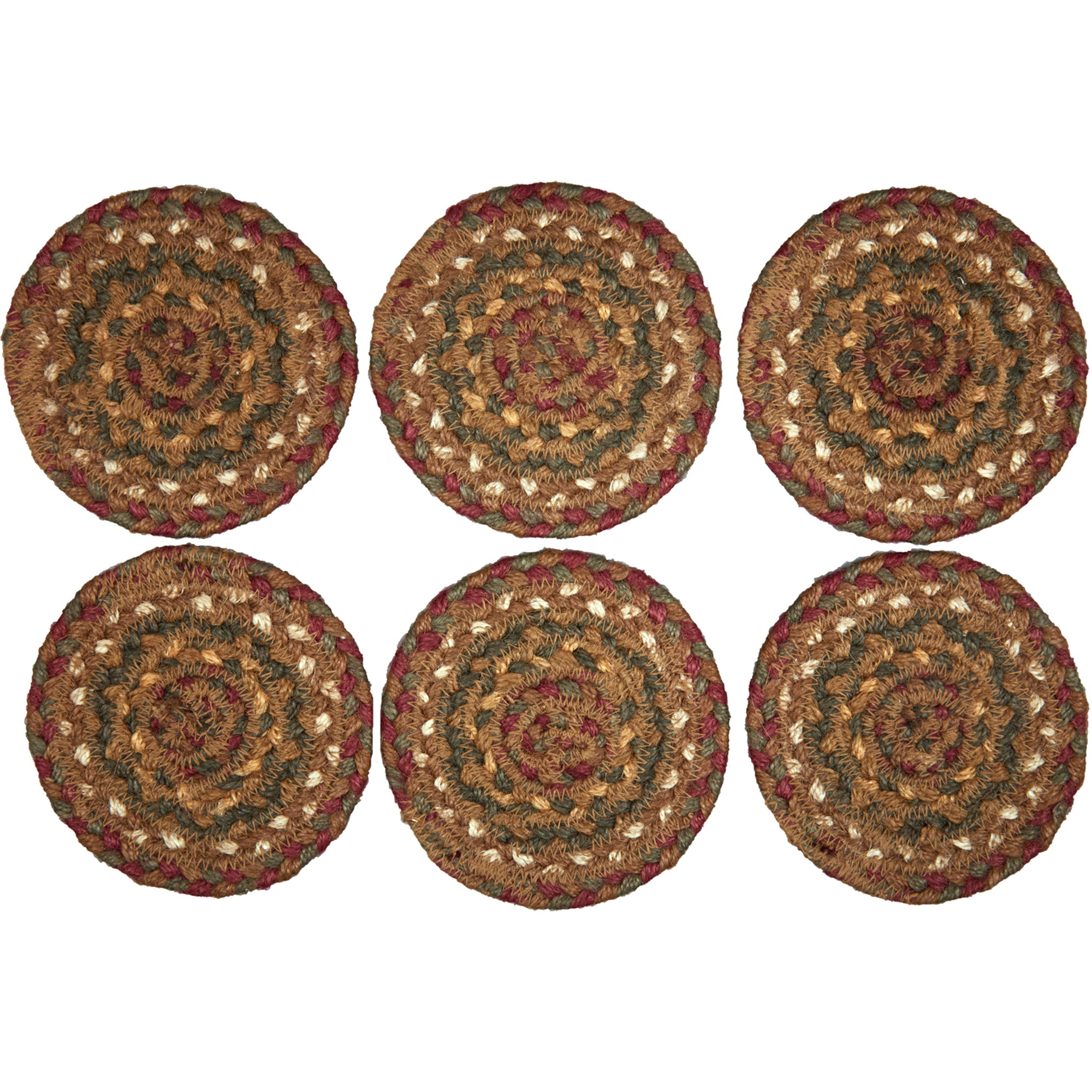 Oak & Asher Tea Cabin Jute Coaster Set of 6 By VHC Brands