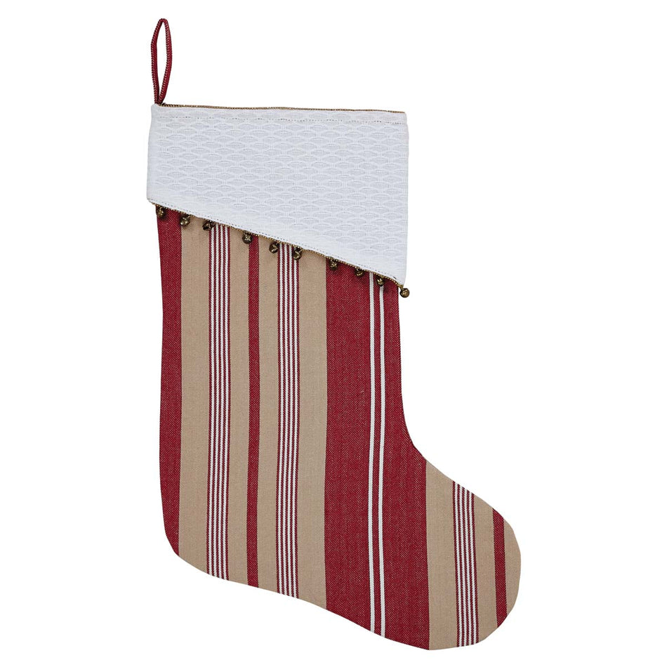 Seasons Crest Vintage Stripe Stocking 11x15 By VHC Brands