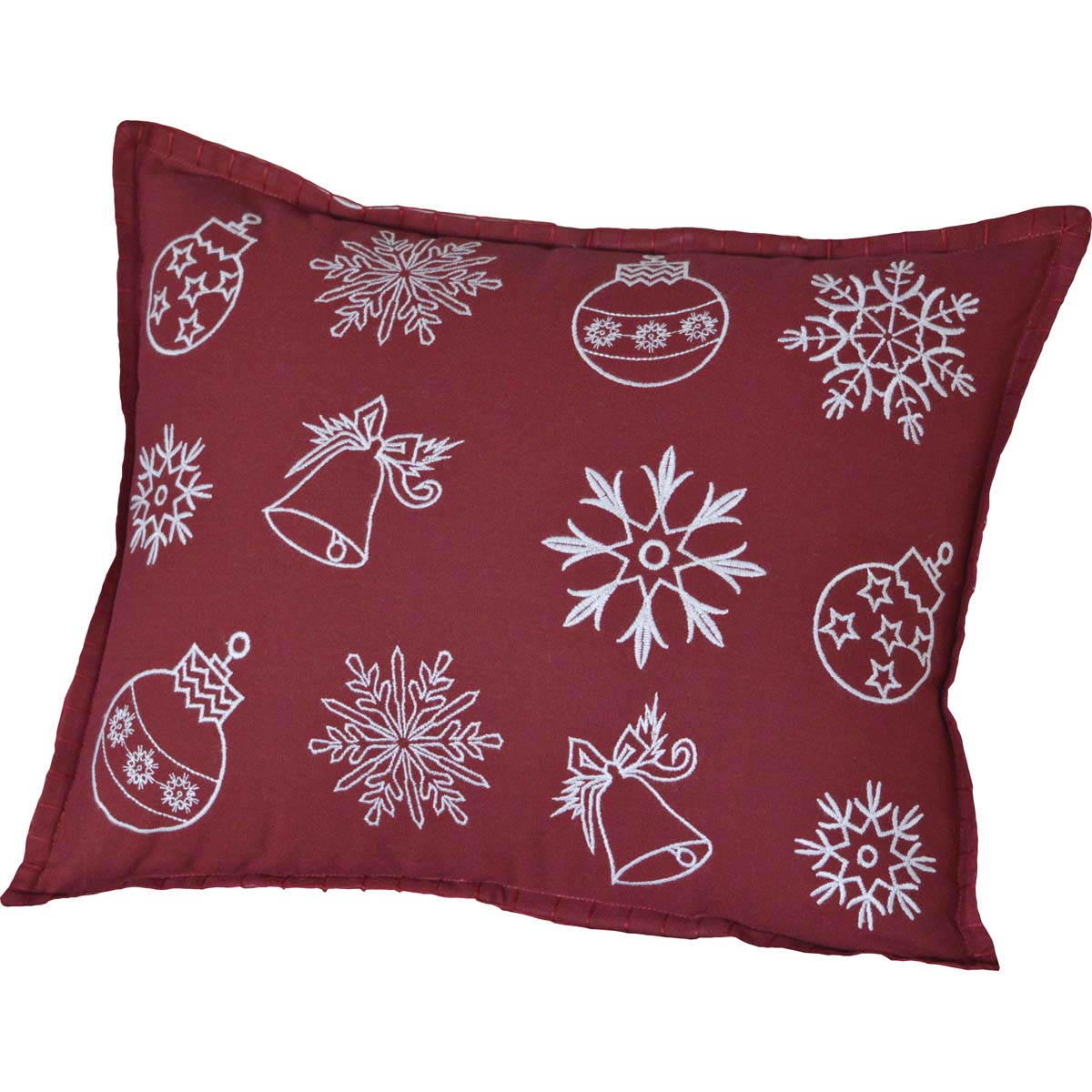 Seasons Crest Snow Ornaments Pillow 14x18 By VHC Brands