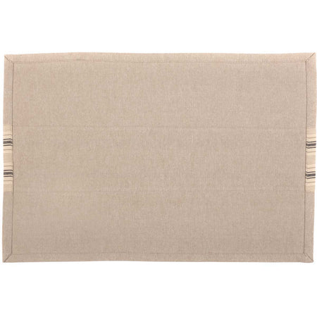 April & Olive Sawyer Mill Charcoal Stripe Placemat Set of 6 12x18 By VHC Brands