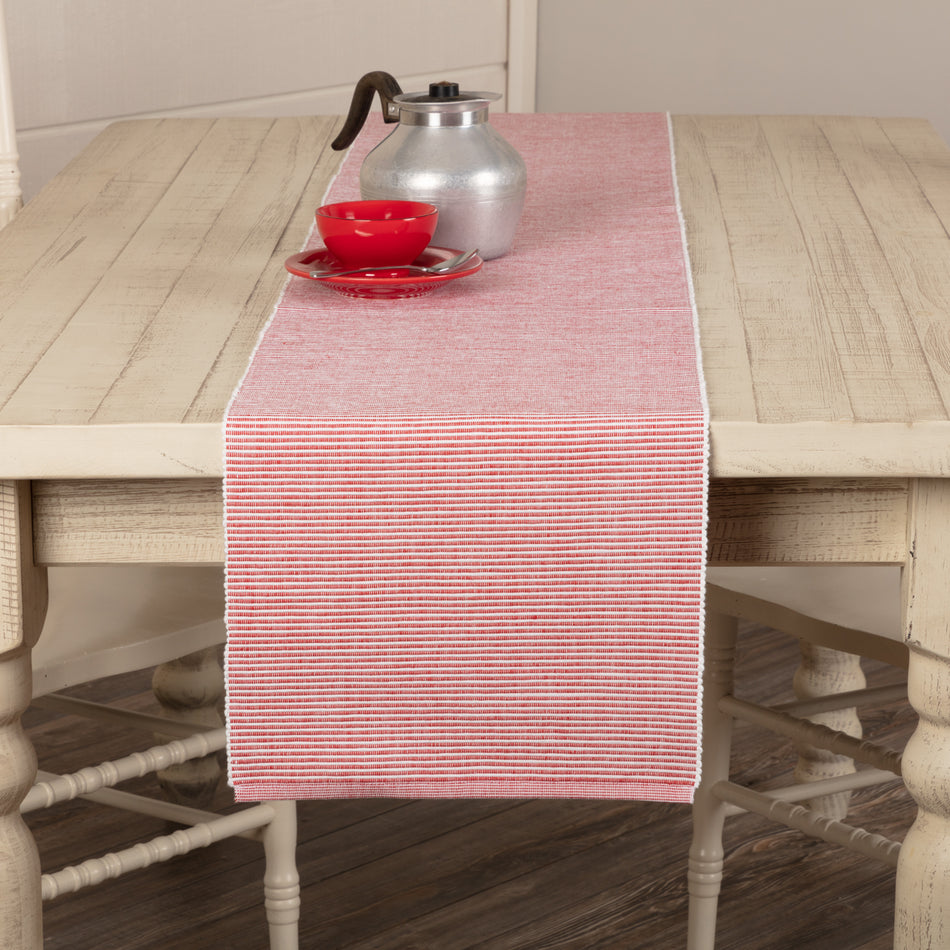 Ashton Red Ribbed Runner 13x90