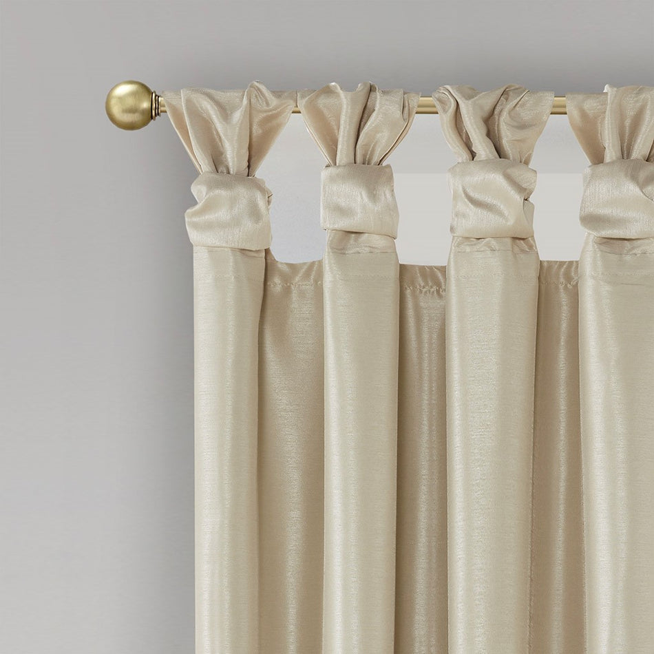 Emilia Twist Tab Total Blackout Window Curtain - Champagne - Blackout 50x95"