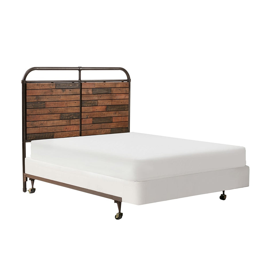 Renu Queen Headboard - Light Brown Multi / Gun Metal - Queen Size