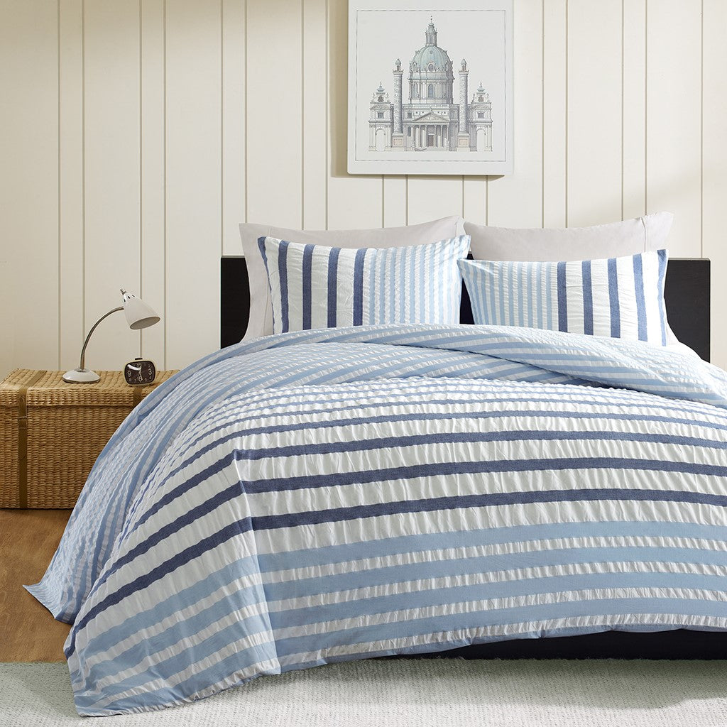 INK+IVY Sutton Duvet Cover Set - Blue  - Full Size / Queen Size Shop Online & Save - ExpressHomeDirect.com
