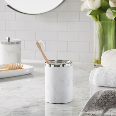 Croscill Corsica Silver Marbled Resin Tumbler - Silver  - One Size Shop Online & Save - ExpressHomeDirect.com