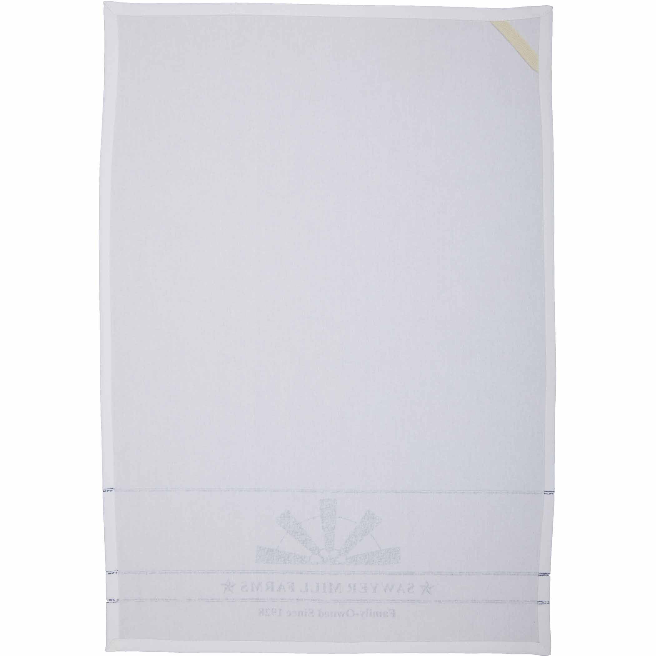 April & Olive Sawyer Mill Blue Windmill Blade Muslin Bleached White Tea Towel 19x28 By VHC Brands