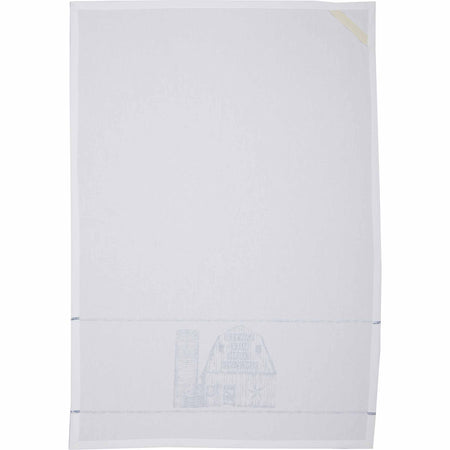 April & Olive Sawyer Mill Blue Barn Muslin Bleached White Tea Towel 19x28 By VHC Brands