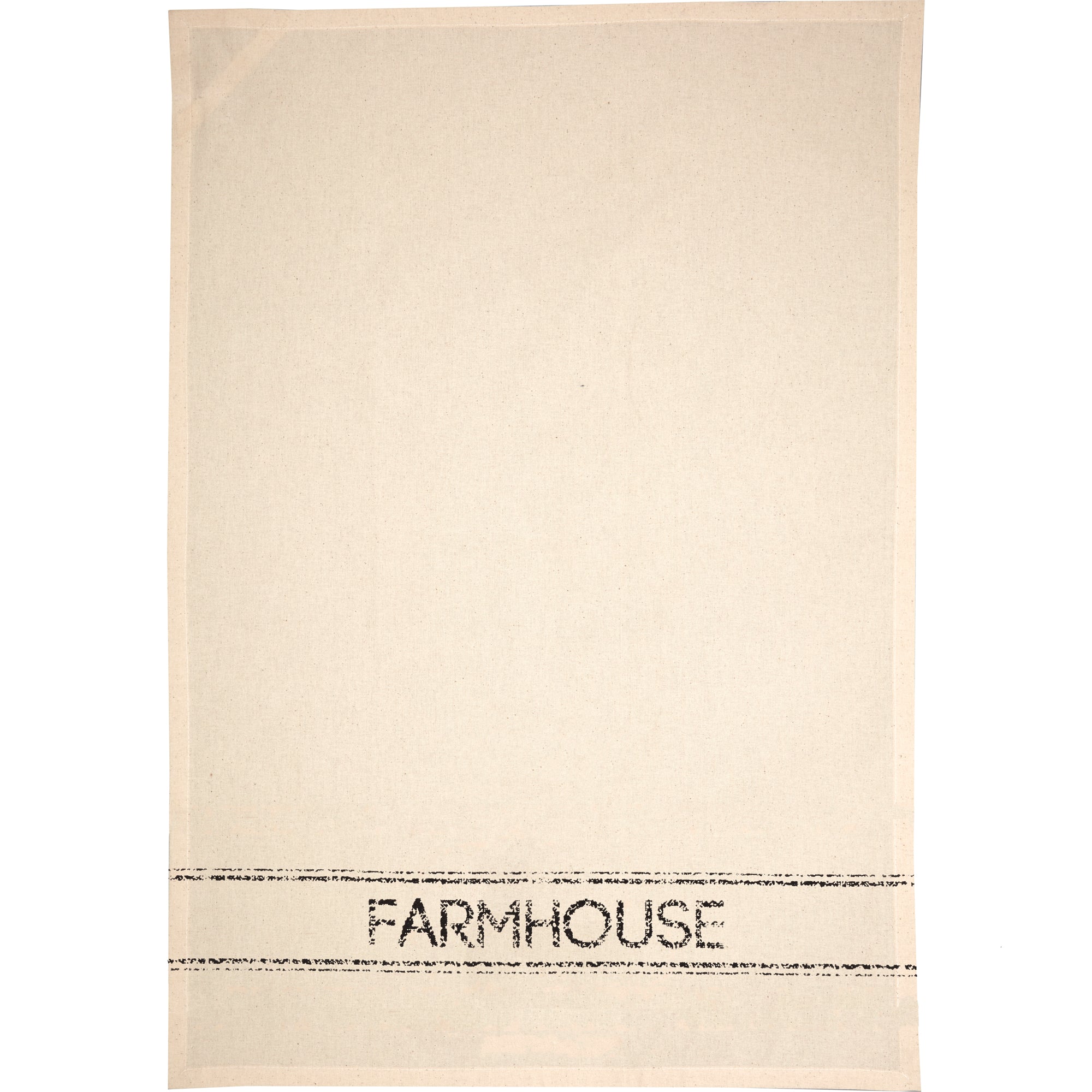 April & Olive Sawyer Mill Charcoal Farmhouse Muslin Unbleached Natural Tea Towel 19x28 By VHC Brands