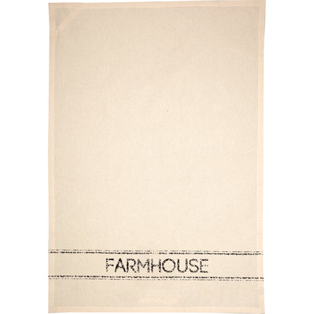 April & Olive Sawyer Mill Charcoal Farmhouse Muslin Unbleached Natural Tea Towel 19x28 By VHC Brands