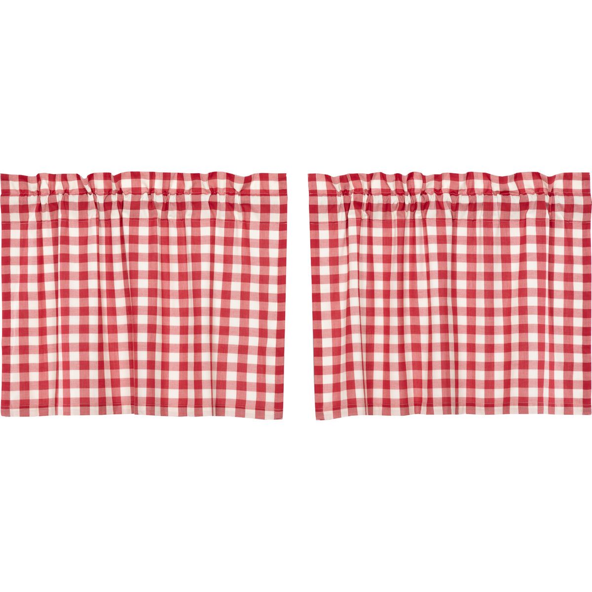 April & Olive Annie Buffalo Red Check Tier Set of 2 L24xW36 By VHC Brands