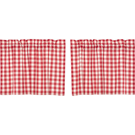 April & Olive Annie Buffalo Red Check Tier Set of 2 L24xW36 By VHC Brands