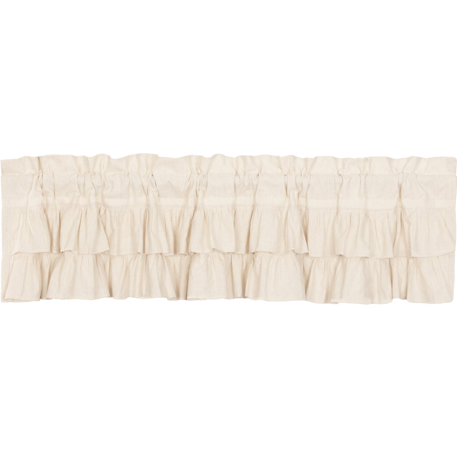 April & Olive Simple Life Flax Natural Ruffled Valance 16x72 By VHC Brands