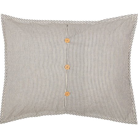 April & Olive Hatteras Seersucker Blue Ticking Stripe Standard Sham 21x27 By VHC Brands