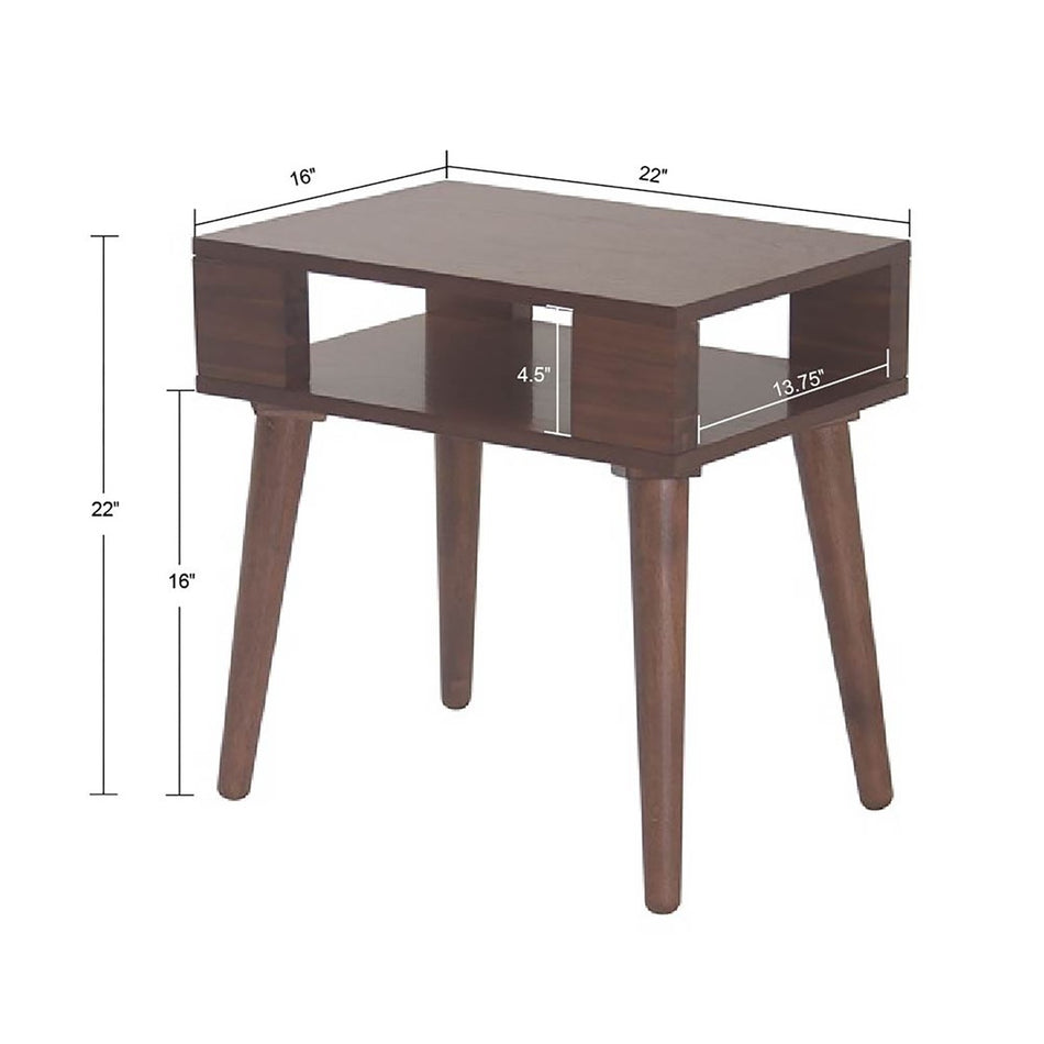 Jayce Mid Century Wood End table - Pecan