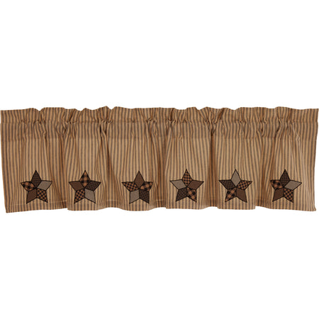 Mayflower Market Farmhouse Star Applique Valance 16x72 By VHC Brands