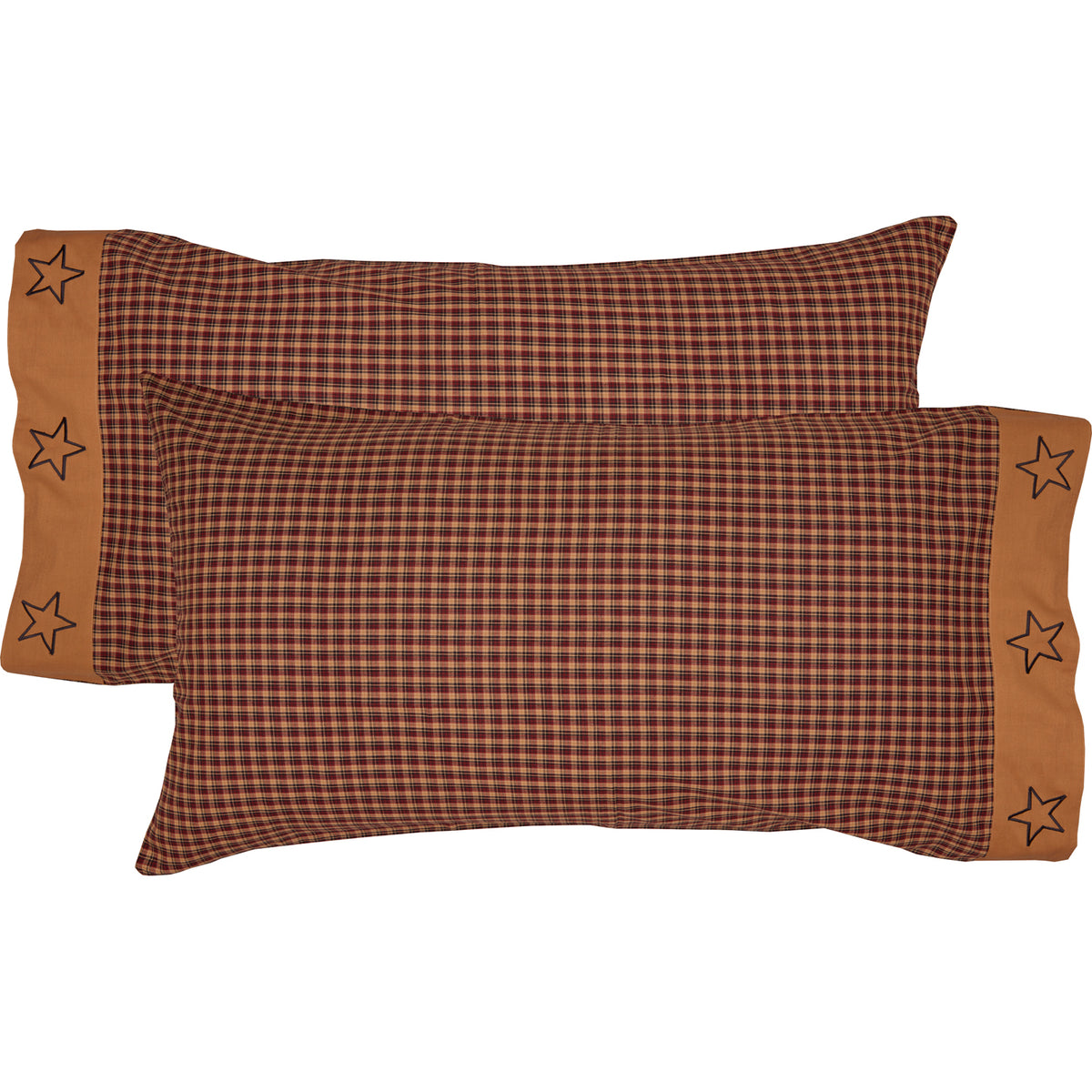 Mayflower Market Patriotic Patch King Pillow Case Set of 2 21x40 By VHC Brands