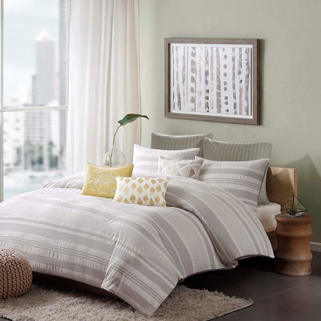 INK+IVY Lakeside Duvet Cover Mini Set - Grey  - King Size Shop Online & Save - ExpressHomeDirect.com