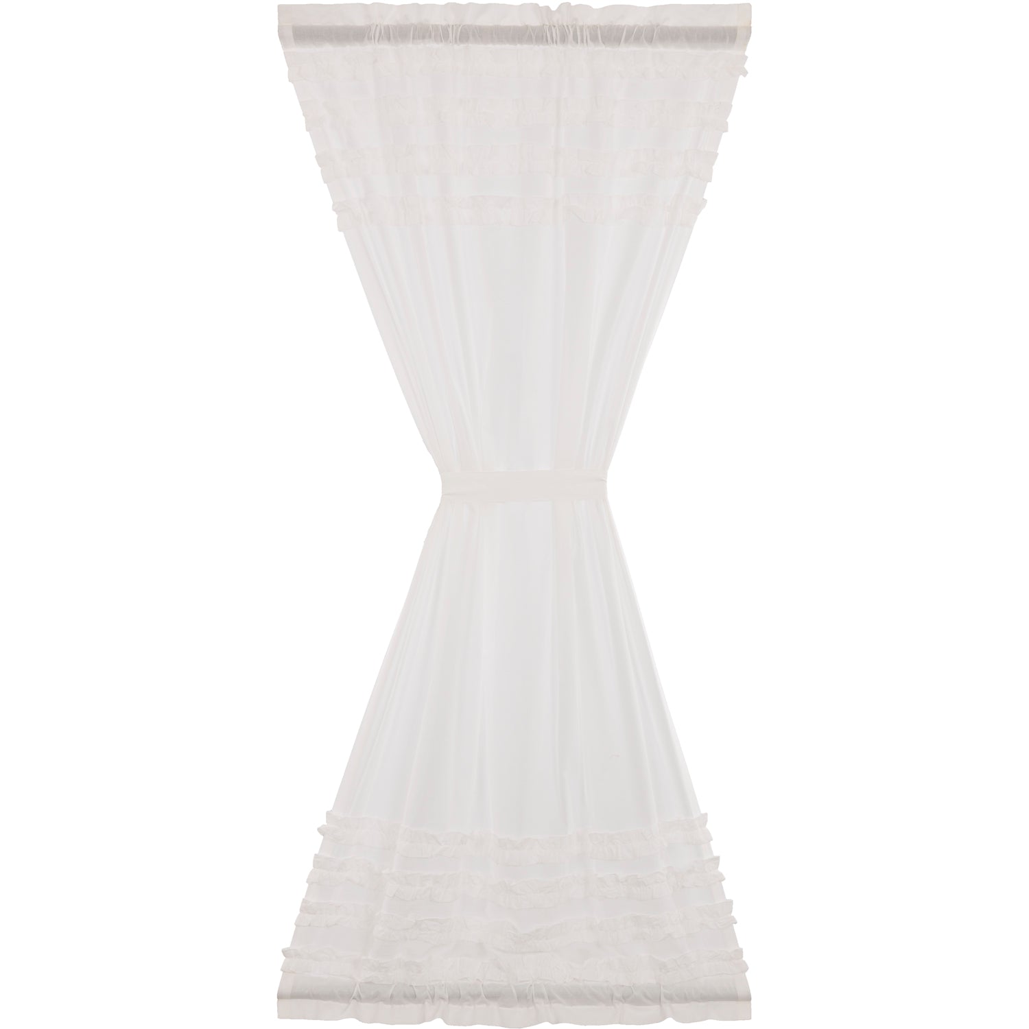 April & Olive White Ruffled Sheer Petticoat Door Panel 72x40 By VHC Brands