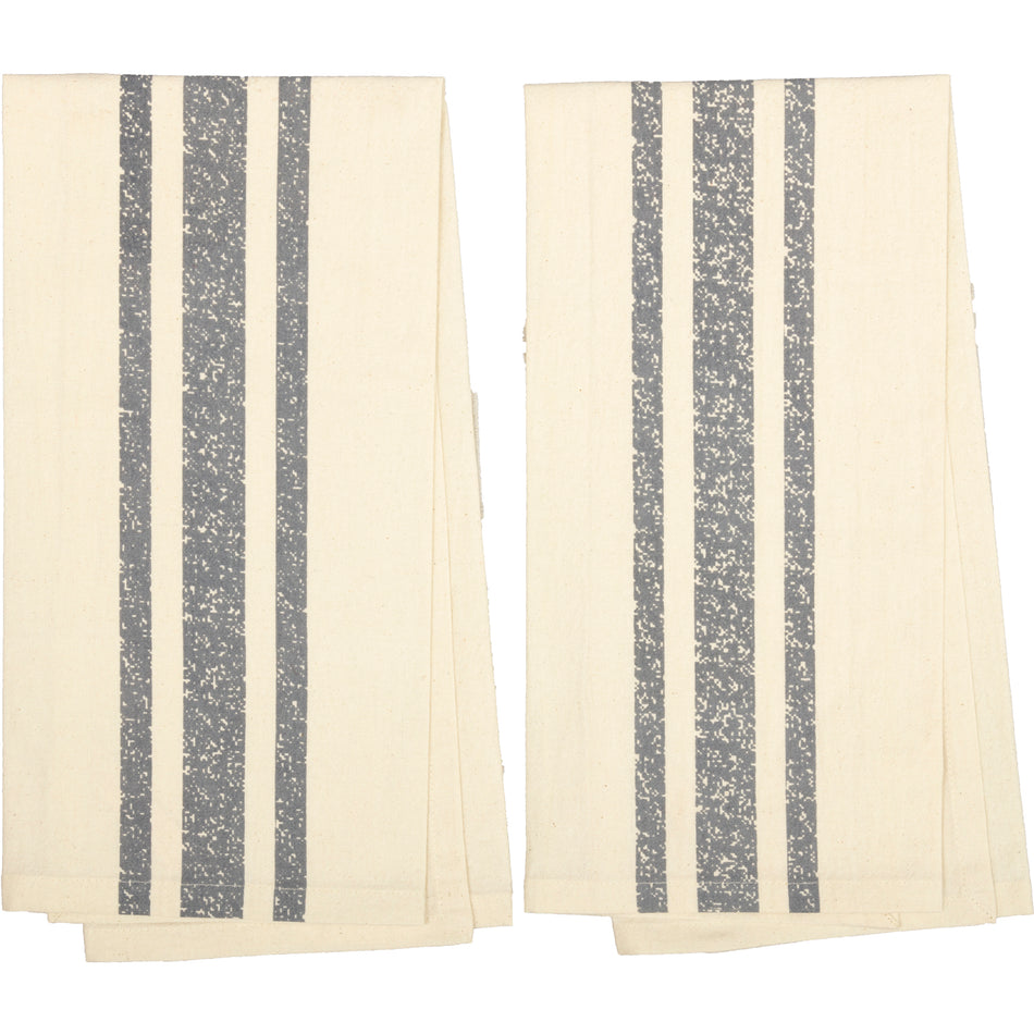 April & Olive Farmer's Market Delivery Truck Unbleached Natural Muslin Tea Towel Set of 2 (Truck; Canning) By VHC Brands