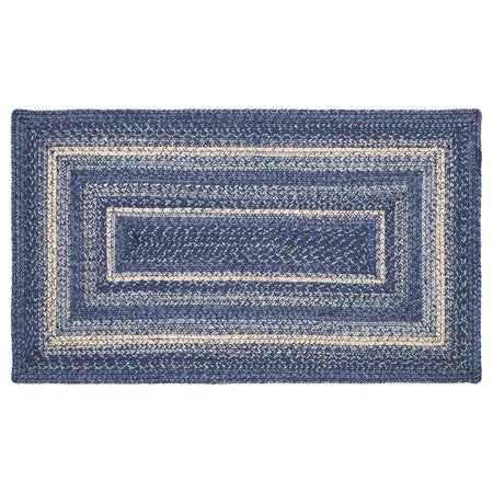 April & Olive Great Falls Blue Jute Rug Rect w/ Pad 27x48 By VHC Brands