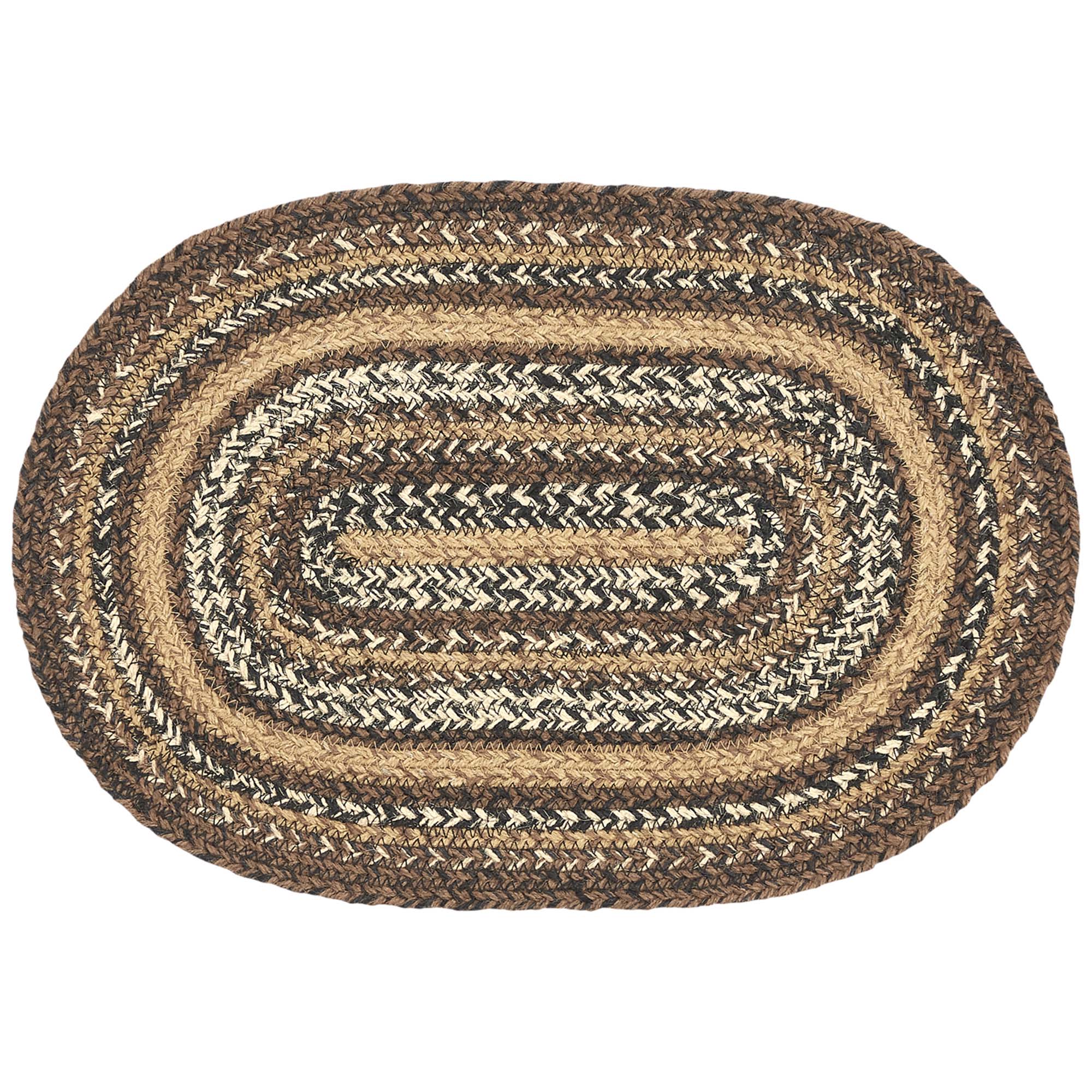 Oak & Asher Espresso Jute Oval Placemat 12x18 By VHC Brands