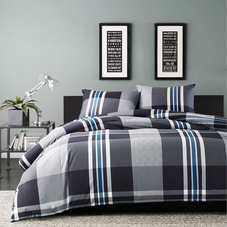 INK+IVY Nathan Duvet Cover Mini Set - Grey  - Twin Size Shop Online & Save - ExpressHomeDirect.com