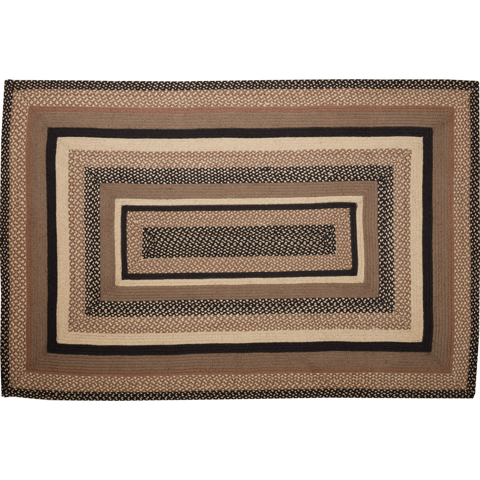 April & Olive Sawyer Mill Charcoal Creme Jute Rug Rect w/ Pad 48x72 By VHC Brands