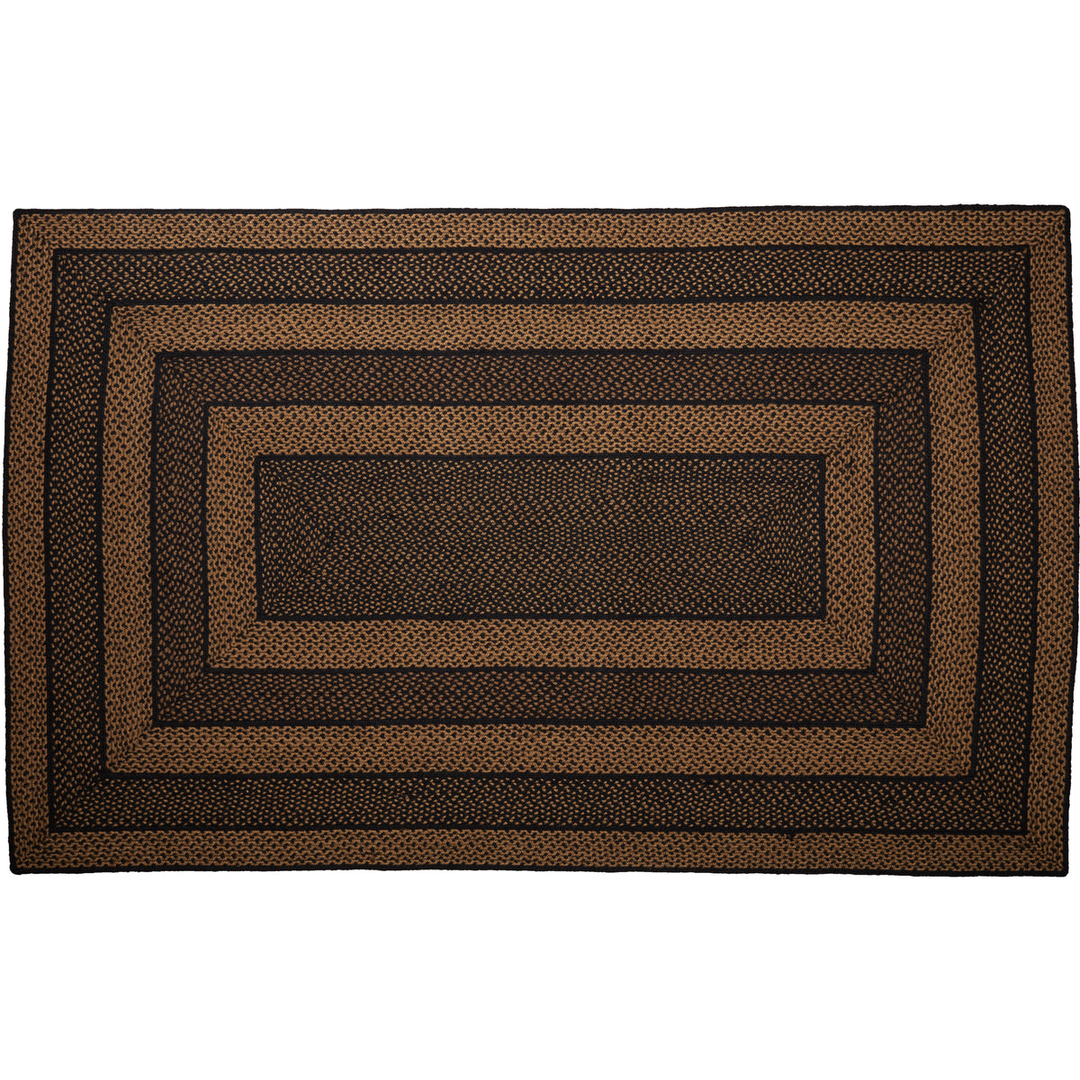 Mayflower Market Black & Tan Jute Rug Rect w/ Pad 60x96 By VHC Brands