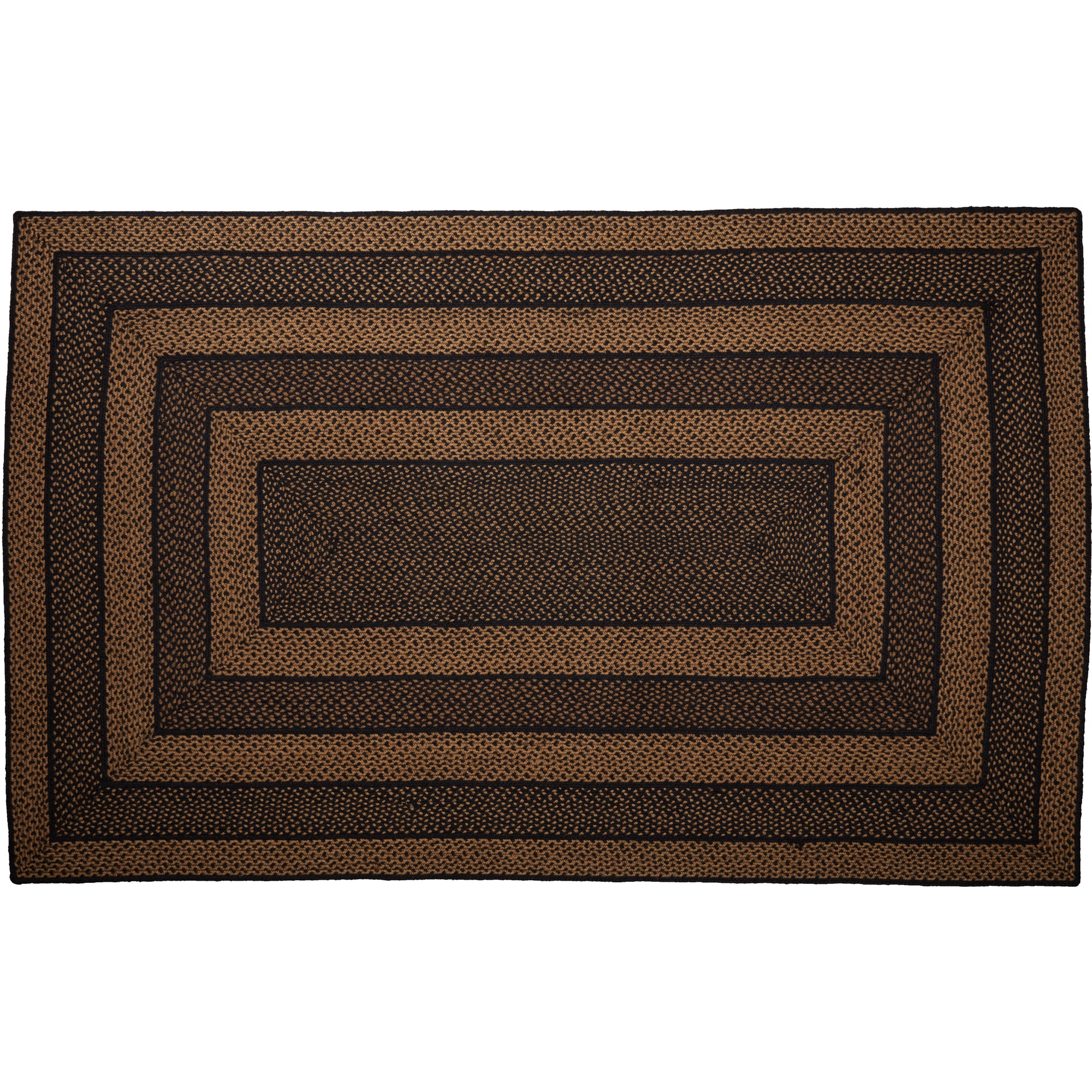 Mayflower Market Black & Tan Jute Rug Rect w/ Pad 60x96 By VHC Brands