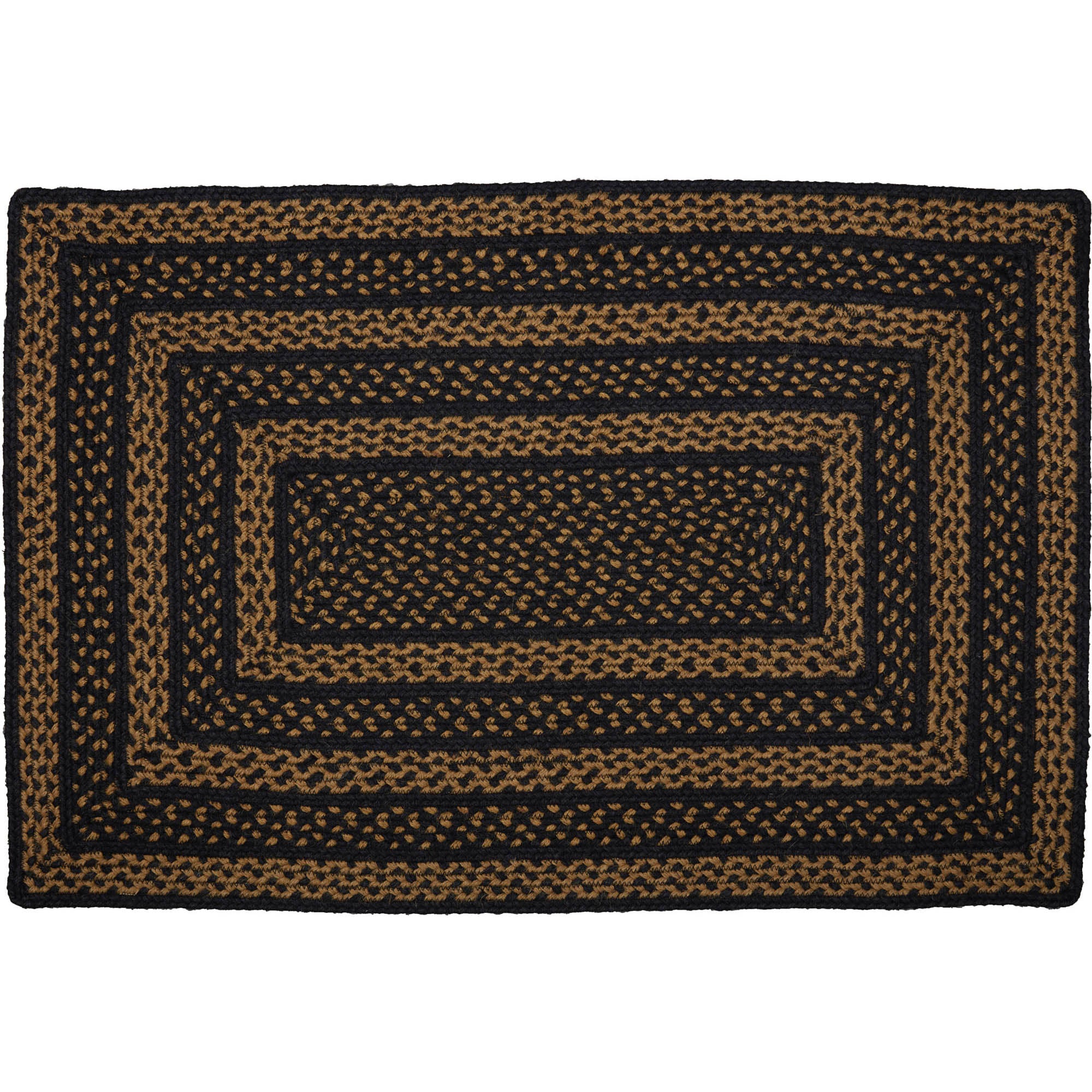 Mayflower Market Black & Tan Jute Rug Rect w/ Pad 24x36 By VHC Brands