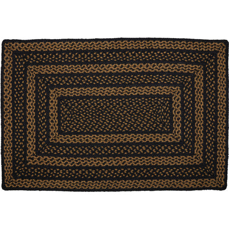 Mayflower Market Black & Tan Jute Rug Rect w/ Pad 24x36 By VHC Brands