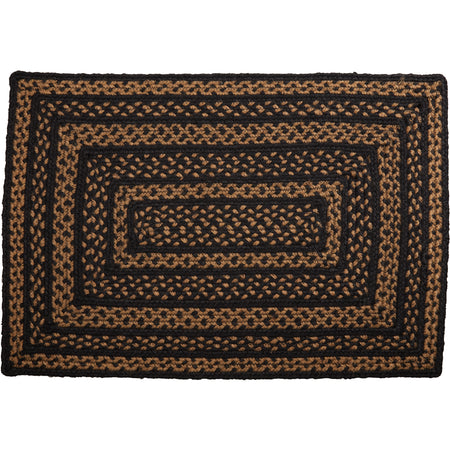 Mayflower Market Black & Tan Jute Rug Rect w/ Pad 20x30 By VHC Brands