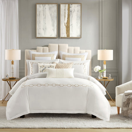 Croscill Home Villa 3 Piece Tan Duvet Set - Tan  - Full Size / Queen Size Shop Online & Save - ExpressHomeDirect.com