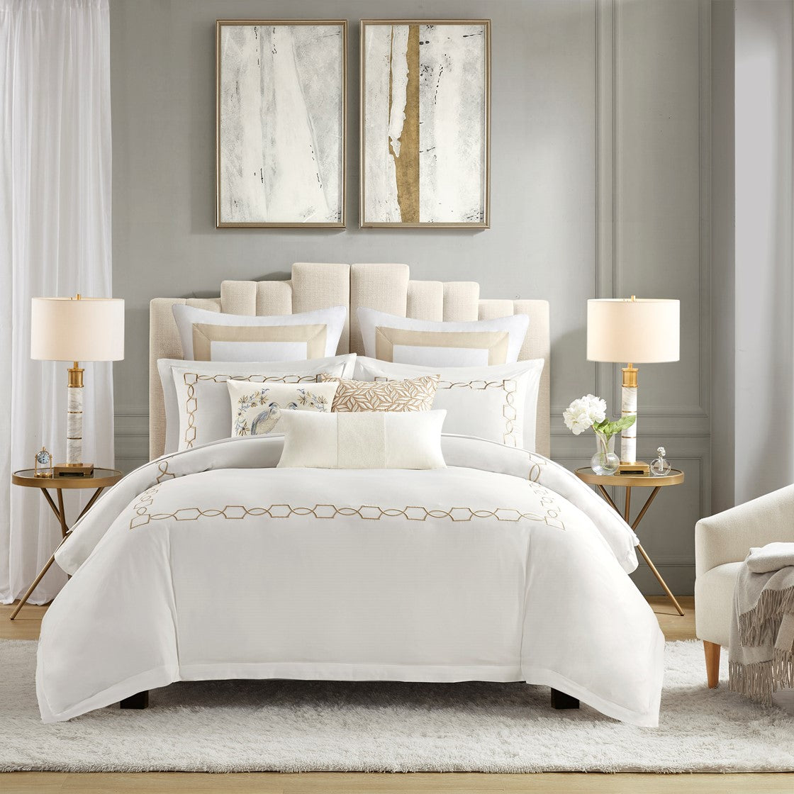 Croscill Home Villa 3 Piece Tan Duvet Set - Tan  - King Size / Cal King Size Shop Online & Save - ExpressHomeDirect.com