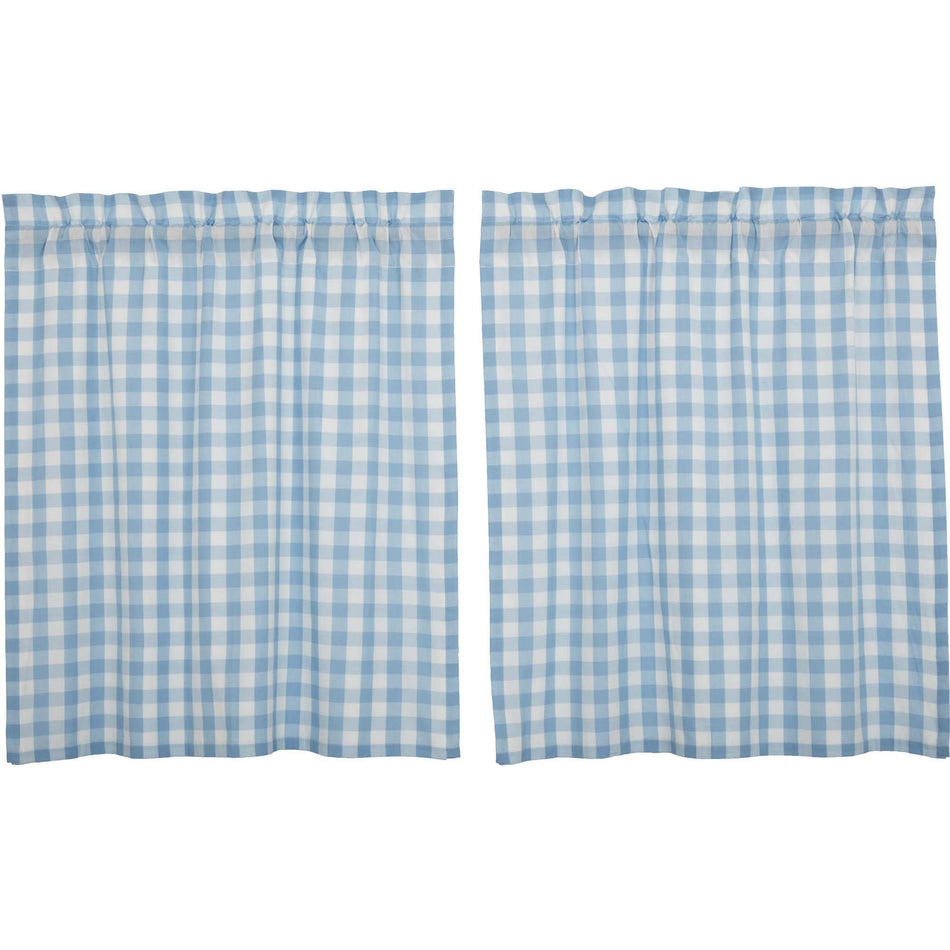 April & Olive Annie Buffalo Blue Check Tier Set of 2 L36xW36 By VHC Brands