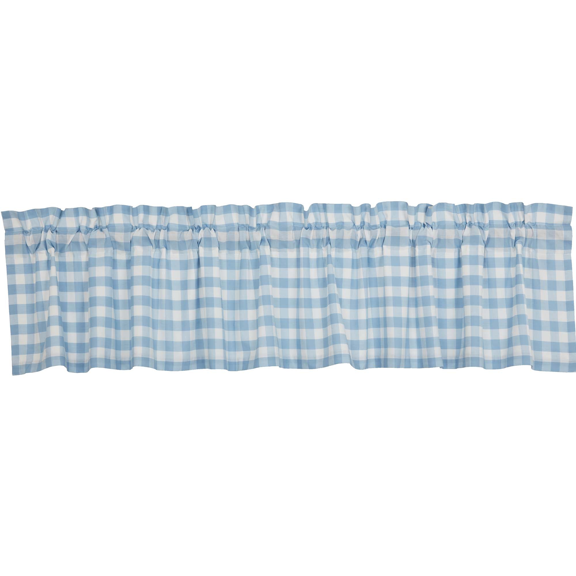 April & Olive Annie Buffalo Blue Check Valance 16x90 By VHC Brands