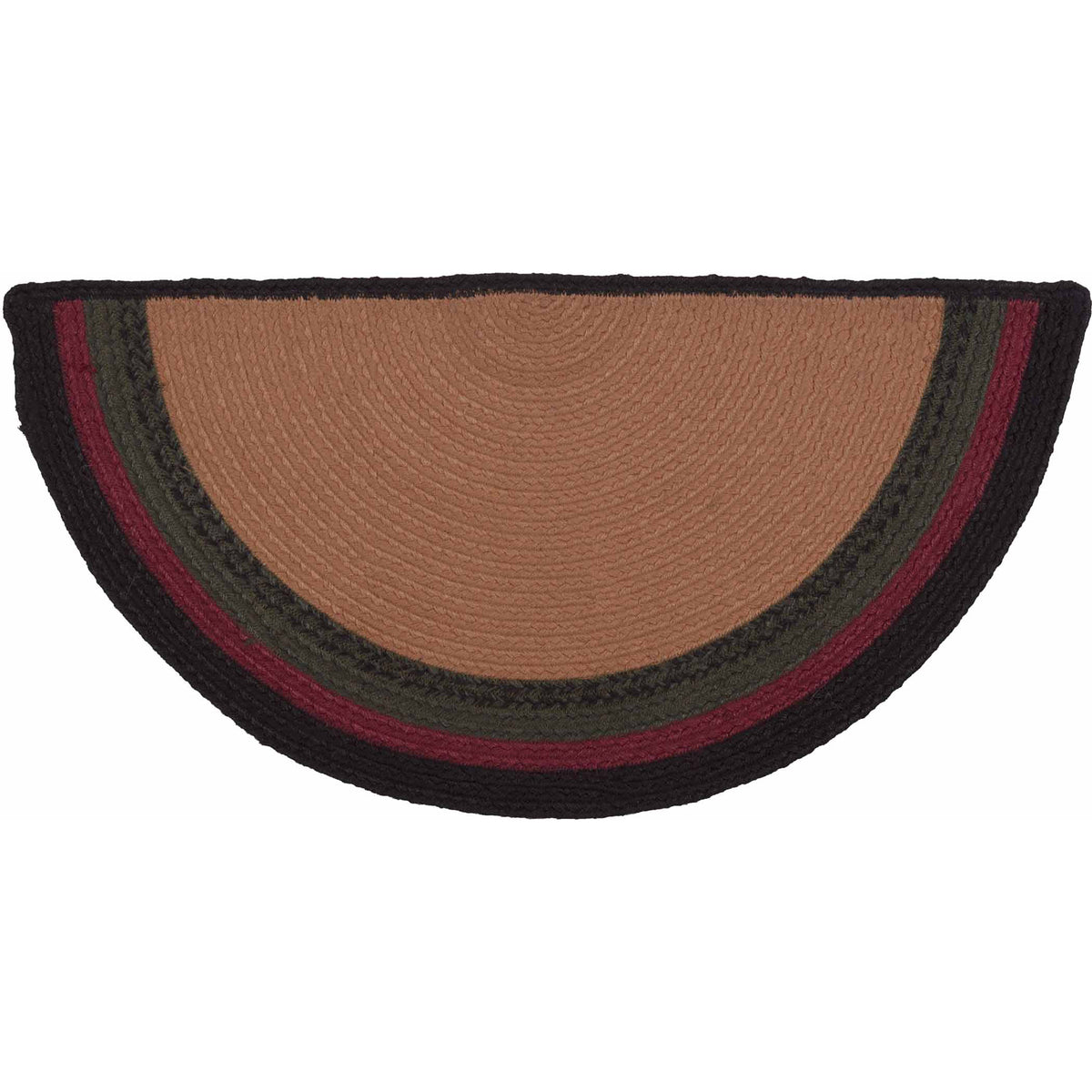 Oak & Asher Wyatt Stenciled Bear Jute Rug Half Circle w/ Pad 16.5x33 By VHC Brands
